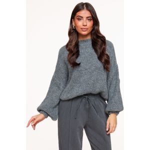 Donkergrijze Wollen Gebreide - Trui