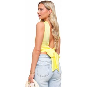 Lichtgele Satijnen Open Rug - Top