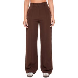Donkerbruine Basic Rechte - Pantalon