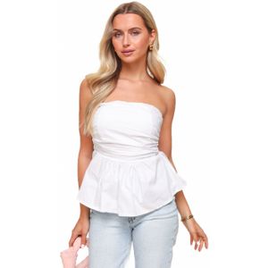 Witte Strapless Peplum - Top