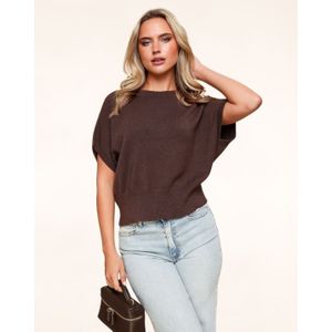 Donkerbruine Gebreide SS - Top