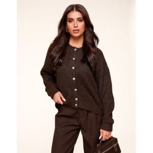 Donkerbruine Basic Gebreide - Vest