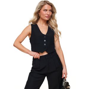 Zwarte STUDIO V-hals - Gilet