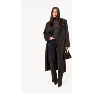 Donkerbruine  Premium Lange Wollen - Jas