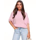 Gebreide Trui - Lichtroze - 3/4 Mouwen - Oversized