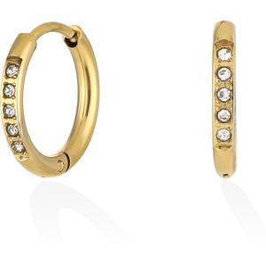 Gouden Zirkonia Basic Hoop - Oorbellen