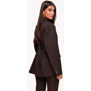 Donkerbruine Classic Rug Riem Detail - Blazer