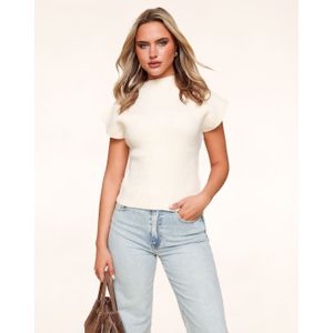 Crème Gebreide Stevige Spencer - Top