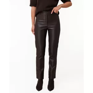 Slim Fit Herenbroek van PU-leer, Elastische Leren Broek, Herenjeans Winddicht en Waterdicht - Zwart Maat 35
