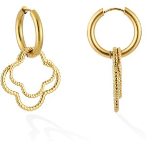 Gouden Open Klaver - Oorbellen