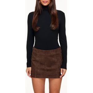 Donkerbruine Suede - Skort