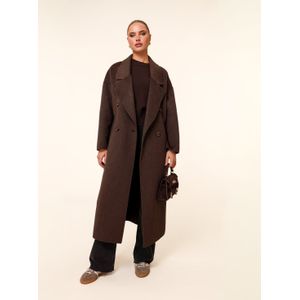 Donkerbruine Lange Coat - Jas