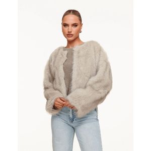 Beige Korte Fluffy - Jas
