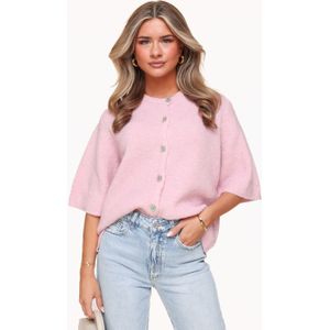 Gebreide Vest - Lichtroze - 3/4 Mouwen