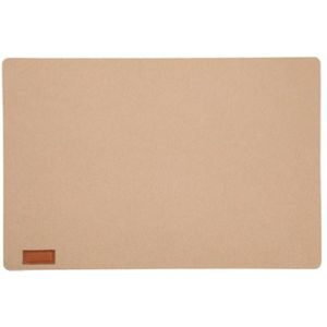 Rechthoekige placemat met ronde hoeken polyester beige 30 x 45 cm - Placemats/onderleggers - Tafeldecoratie