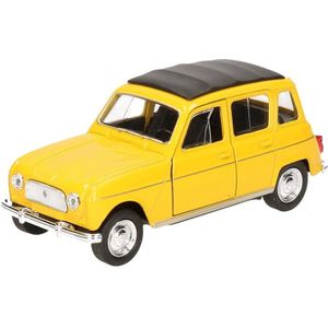 Modelauto Renault 4 geel 11 cm
