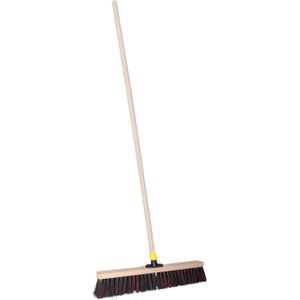 Straatbezem ODIN voor harde ondergrond - Harde bezemkop van 50 cm breed - Houten steel van 120 cm