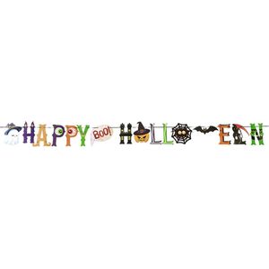 Horror/halloween letterslinger - Happy Halloween - papier - 250 cm - Feestartikelen/versiering