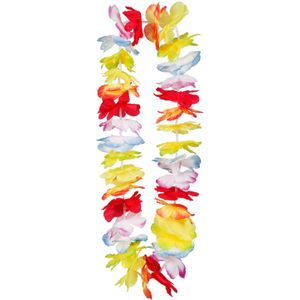 Hawaii krans/slinger - Tropische/zomerse kleuren mix - Bloemen hals slingers