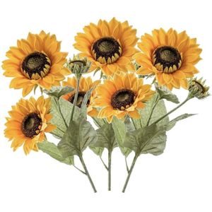 atoom Sjah Betekenisvol 2x zonnebloemen kunstbloemen takken 62 cm 3 bloemen geel - online kopen |  Lage prijs | beslist.nl