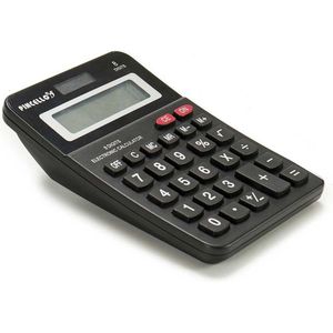 Rekenmachine/Calculator - zwart - 10 x 14 cm - voor school of kantoor - Solar