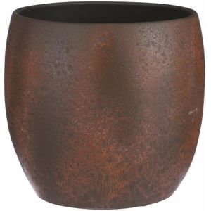 Mica Decorations Bloempot/Plantenpot - Roest/Terracotta Bruin - Voor Kamerplant - H12 X D14 cm