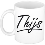 Naam cadeau mok / beker Thijs met sierlijke letters 300 ml