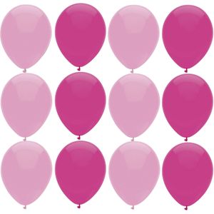 Ballonnen verjaardag/thema feest - 200x stuks - roze/donkerroze