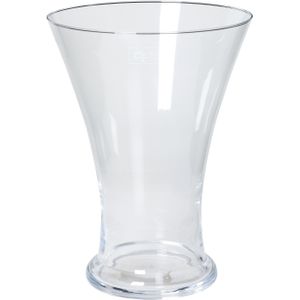 Bellatio Design Vaas - taps uitlopend - transparant - glas - 30 cm