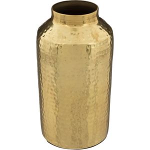 Bloemenvaas Antique Dorado - goud - gehamerd metaal - D10 x H19 cm