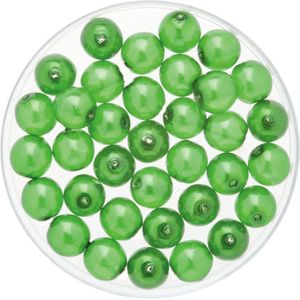 150x stuks sieraden maken Boheemse glaskralen in het transparant groen van 6 mm