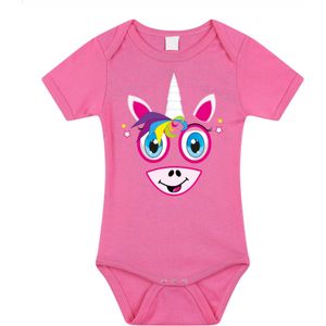 Baby rompertje - roze - eenhoorn/unicorn - cadeau romper - kraamcadeau