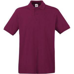 Fruit of the Loom poloshirt premium - bordeaux rood - heren - katoen - 180 grams