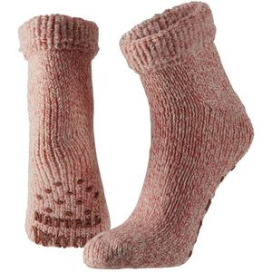 Wollen huis sokken anti-slip voor meisjes roze maat 27-30