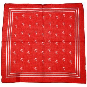 Matroos/kapitein/piraten zakdoek - rood - met ankers patroon - 55 x 55 cm