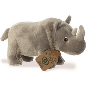 Aurora Eco Nation Pluche Knuffeldier Neushoorn - Grijs - 24 cm - Safari Dieren Thema Speelgoed