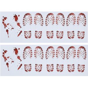 Horror vloersticker - bloederige voetstappen - 4x vellen - 25 x 70 cm - Halloween thema decoratie