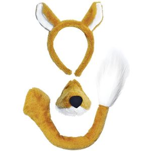 Verkleed set vos met geluid - 3-delig - beige - voor kinderen