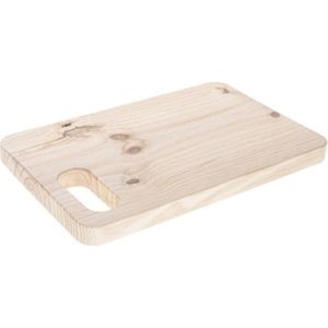 Snijplank blank hout - met handvat - 30 x 20 x 2 cm - keuken serveerplanken/broodplanken