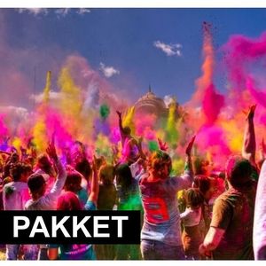 Holi poeder pakket 9 stuks paars geel en blauw