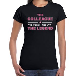 The colleague the legend cadeau t-shirt zwart voor dames