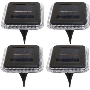 Buiten lampje/prik spots - set 4x - solar verlichting - tuinpad/plant verlichting - LED - D10 cm