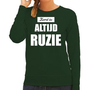 Groene foute kersttrui / sweater Kerst is: altijd ruzie outfit dames