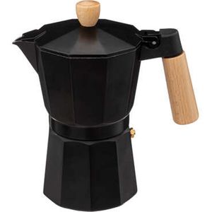 Percolator Zwart - 6 Kops – Espresso Koffiemaker – Moka Pot – RVS - Aluminium - Espressomaker