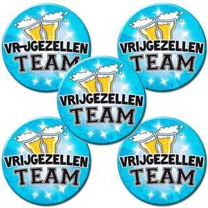 8x stuks grote blauwe vrijgezellen heren team button 10 cm