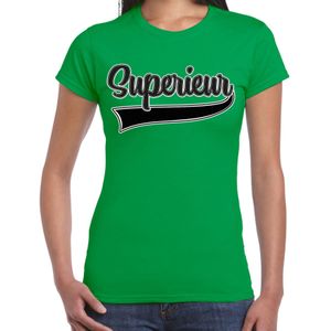 Verkleed T-shirt voor dames - superieur - groen - foute party - carnaval