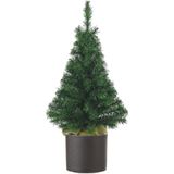 Volle kunst kerstboom 75 cm inclusief donkergrijze pot