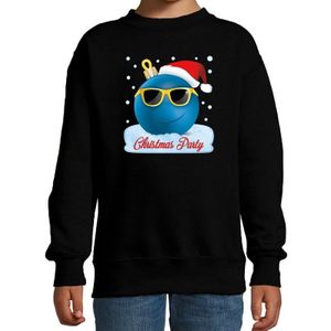 Foute kersttrui / sweater coole kerstbal zwart voor jongens