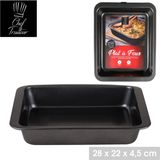 Chef Traiteur Ovenschaal - rechthoek - 2.5 Liter - 28 x 22 x 4,5 cm - met anti-kleef laag