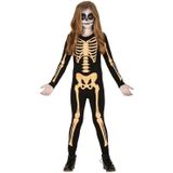 Halloween Zwart/oranje skelet verkleedpak voor kinderen kostuum